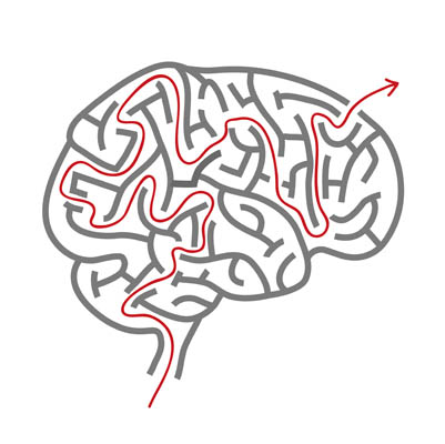 illustration of a brain as maze