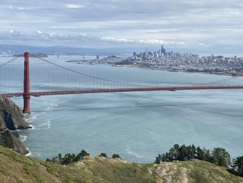 San Francisco Bay with Golden Gate Bridge and the skyline